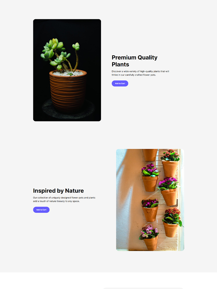 Breezy ArtDrop Flower Pot Company Landing pages design
